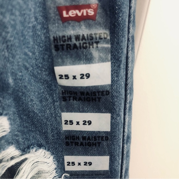 NWT New Levi's High Waisted Straight Jeans New Medium wash zip fly high … - Picture 5 of 12